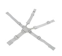 Generic Ceinture de sécurité pour bébé à 5 Points avec Boucle POM, Sangles de Chaise Haute Réglables pour la sécurité du Siège de bébé, Légère et Pliable (Sangle 5 points bouton gris)