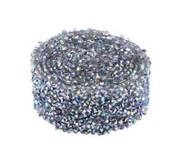 Generic Ceinture Transparente en Résine Scintillante avec Strass pour Vêtements et Accessoires de Bricolage, 1 Mètre, 3 Cm de Large, Couleur Argent AB, Parfaite pour les Mariages et les Défilés de