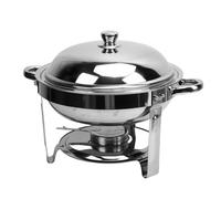 Generic Chafing Dish Rond de 6L, en Acier Inoxydable de Qualité Alimentaire, avec Réchaud à Alcool Amovible et Poignées Latérales pour les Banquets D'hôtels et les Buffets Domicile