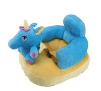 Generic Chaise Assise D'apprentissage Réglable pour Bébés, Empêche les Chutes, Siège de Soutien Portable en Peluche pour Nourrissons, Assise au Sol Doux (Motif cheval bleu)