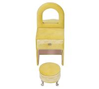 Generic Chaise de Maison de Poupée élégante, canapé Miniature Jaune Crème, Boîte à Bijoux pour Chambre de Maison de Poupée, Matériau de Flanelle en Carton (Coiffeuse (7 X 3,1 X 2,6 Pouces))