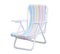 Generic Chaise de Plage Miniature Pliante et Légère, pour Maison de Poupée, Bain de Soleil, Décoration pour Enfants, Salle de Jeux de Rêve, 4.8cm (Type de Rayures colorées)