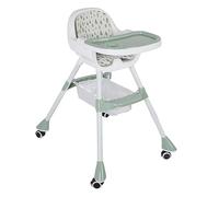 Generic Chaise Haute Pliante pour bébé avec Double Plateau, Réglable en Hauteur, Gain de Place, pour Manger et, Chaise Convertible pour bébé, Rangement Rapide, Matériaux Légers (GREEN)