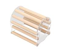 Generic Chalet de Hamster en Bois de Pin, Cage de Cachette Sûre pour Petits Animaux de Compagnie avec Décoration DIY, Nid de Couchage Minimaliste pour Hamster en Soie Dorée (L)