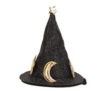 Generic Chapeau de Hamster Réglable Motif Lune et étoile pour Petits Animaux, Matériau de qualité Supérieure pour Décorer Les Tortues, Les Geckos, Les Mini Cadeaux pour Animaux de Compagnie (Black)
