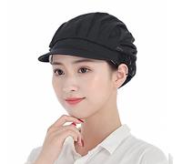 Generic Chapeaux de Chef Unisexe Toque Cuisine Casquette de Travail Élastique Chapeau de Cuisine Service Bonnet pour Atelier Usine Restauration Boulangerie (FR/ES, Alpha/Lettres, Taille Unique, Noir)