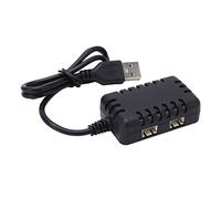 Generic Chargeur de Batterie LiPo 2 en 1, Voyant Lumineux, Chargeur D'équilibrage USB pour Accessoire de Voitures RC, Coque en Plastique Légère