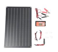Generic Chargeur de Panneau Solaire de Voiture, 30 W 25% Efficace, Résistant aux Intempéries, Chargeur de Panneau Solaire Portable, de Batterie de Voiture avec Double Indicateur LED pour Moto,