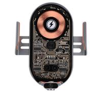 Generic Chargeur de Voiture sans Fil, Charge Rapide, Support de Ventilation Magnétique à Serrage Automatique pour la Conduite, la Navigation, Argent pour Support de Téléphone