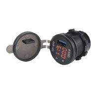 Generic Chargeur de Voiture USB 3.0 à Charge Rapide avec Voltmètre LED pour Un Chargement Sûr des Appareils dans Les Véhicules - Ajustement Universel (Rouge)