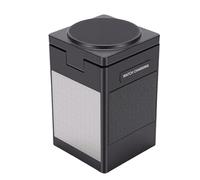 Generic Chargeur sans Fil 6 en 1 Haut-Parleur Bluetooth Affichage D'animation Pixel Horloge Numérique Station de Charge Rapide Noir pour Téléphone iOS Montre Écouteurs Bureau à Domicile Voyage