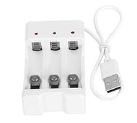 Generic Chargeur USB Blanc A03 pour Piles AA/AAA, Résistance écologique aux Hautes Températures, Conception à 3 Emplacements, Parfait pour Un Usage Domestique, 1 Pièce