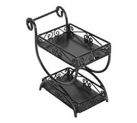Generic Chariot à Fleurs Miniature, Chariot de Jardin en Métal détaillé pour Accessoire de Maison de Poupée, Parfait pour la Scène de Jardin en Plein Air, 7,5 X 4 X 7,5 Cm (Black)