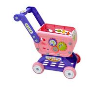 Generic Chariot de Courses Jouet Jouet D'Apprentissage Caddie de Poussette de Marché pour Organiser Les Petits Objets Adapté pour Les Fêtes D'Anni, Rose