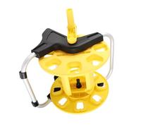 Generic Chariot Enrouleur de Tuyau D'arrosage, Chariot de Support de Tuyau D'eau Robuste pour Pelouse et Jardin en Aluminium Jaune