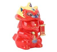 Generic Chat Porte-Bonheur Solaire, Adorable Tête Hochant la Tête, Détection de Lumière, Chat Porte-Bonheur Solaire pour la Décoration de la Maison, en Plastique 3,15x1,77 Pouces (Rouge)