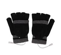 Generic Chauffants sans Doigts, à Tricotage USB sans Doigts d'ordinateur Portable électriques Pleins et Demi-Doigts Chauffants pour l'hiver