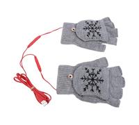 Generic Chauffants USB d'hiver, Mitaines Chaudes et Confortables, Réchauffement des Mains pour Le Bureau et la Maison, 1 Paire (Gray)