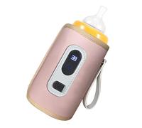 Generic Chauffe-biberon USB Chauffe-biberon à Lait Portable avec écran LCD Contrôle Précis de la Température 38-55 ℃ pour Avion de Voiture de Voyage (Rose)