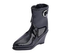 Generic Chaussures pour Figurines D'action 1/6, Bottes Creuses Tendance, Déguisement Miniature pour Femme de 30 Cm, Noir