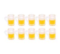 Generic Chope à Bière Miniature pour Maisons de Poupées, Design Réaliste, Idéale pour Créer des Scènes Colorées, Matériau en Résine écologique, 10 Pièces (Coupelle hexagonale avec Mousse)