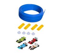 Generic Circuit Flexible avec Pièces Moulées sous Pression, 4,9 M de Long, Enroulable Grâce à Des Ventouses, Circuit à Monter Soi-même pour Garçons et Filles, Bleu