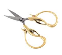 Generic Ciseaux en Forme de Cygne, Outils de Coupe Rétro en Acier Inoxydable pour Bricolage et Accessoires de Couture au Point de Croix (fleur d'or d'or)