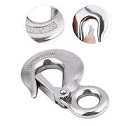 Generic Clamp/Holder à œil Rond Pivotant Antirouille en Acier Inoxydable 304 pour Crochet de Levage de Cargaison de Couleur Argent, Taille 1,0 T pour les Travailleurs de la Construction (90mm/0.5T)