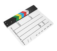 Generic Clap de Film Acrylique, Outil de Photographie de Film d'action de Réalisateur Professionnel pour Les Amateurs de Cinéma, Photographie D'appareil Photo, Rayures Jaunes, Tableau Blanc, 30 X 25