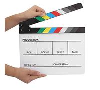 Generic Clap de Réalisateur en Acrylique Imperméable et Durable, Accessoire de Coupe de Film pour Accessoires de Tournage, Couleur/blanc, Noir/jaune/blanc, Noir/pour Publicité/décoration de la