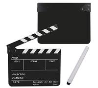 Generic Clap en Acrylique Léger et Durable, Accessoire de Coupe de Scène avec Stylo pour Film D'action, Décoration de la Maison, Cosplay (Tableau noir et blanc PAV1BBE)