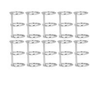 Generic Classeurs à Feuilles Mobiles en Métal, Anneaux de Livre Durables pour Carnet de Notes, Journal de Voyage, 10 Pièces en Acier Inoxydable (20MM)