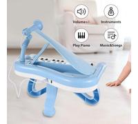 Generic Clavier électrique de Haute qualité à 25 Touches, Mini Instrument de Musique avec Microphone Rotatif à 360 Degrés, Clavier de Musique Portable pour Débutants et Enfants, Rose (BLUE)