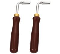 Generic accordage Outil Pratique et Portable en Acier Inoxydable Dulcimer 2pcs pour Poignée en Caoutchouc pour Musiciens Débutants et Professionnels