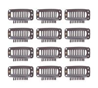 Generic Clips de Perruque, Clips de 32 Mm pour Extensions de Cheveux 40pcs 9 Dents en Acier Inoxydable d'extension de Cheveux pour les Perruques et le Tissage des (Marron foncé)