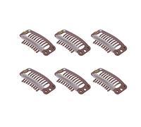 Generic Clips de Perruque, Clips de 32 Mm pour Extensions de Cheveux 40pcs 9 Dents en Acier Inoxydable d'extension de Cheveux pour les Perruques et le Tissage des (MEDIUM BROWN)