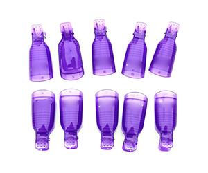 Generic Clips Dissolvant de Vernis à Ongles pour Enlever Efficacement le Vernis Gel pour Outils de Manucure 10 Pièces Violet adapté au Salon Professionnel ou à L'intérêt Personnel, Matière Plastique