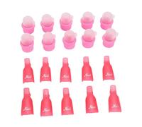 Generic Clips Dissolvant de Vernis Gel Anti-fuite pour Ongles en Acrylique - Solution Efficace en 5 Minutes pour la Maison et les Salons Professionnels - Plastique + Silicone - Lot de 20 Pièces (PINK)