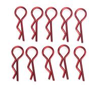 Generic Clips Métalliques pour Coque de Voiture RC, Broches Rapides Durables pour Voiture RC 1/5 1/6 /8 /10, 10 Pièces pour les Amateurs de (rouge)