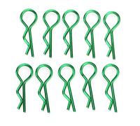 Generic Clips Métalliques pour Coque de Voiture RC, Broches Rapides Durables pour Voiture RC 1/5 1/6 /8 /10, 10 Pièces pour les Amateurs de (GREEN)