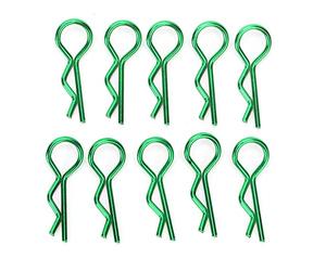 Generic Clips Métalliques pour Coque de Voiture RC, Broches Rapides Durables pour Voiture RC 1/5 1/6 /8 /10, 10 Pièces pour les Amateurs de (GREEN)