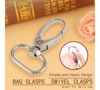 Generic Clips Pivotants, Crochets pour Porte-Clés, Fermoirs de Sac en Alliage de Zinc, Crochets Durables pour Suspendre des Clés et des Bouteilles, 20 Pièces (Alliage de zinc)