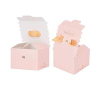 Generic Coffret élégant de 50 Pièces pour Gâteaux de Mariage, pour Bonbons et Chocolats, Papier de Haute qualité, Parfait pour les Fêtes et les Célébrations, Taille 6,5 X 6,5 X 4, Cm (rose merci)