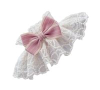 Generic Collier à Nœud en Dentelle pour Chat, écharpe à Nœud en Dentelle pour Chat de Style Princesse Confortable, Légère pour Chatons, Chiots, Teddy (S)