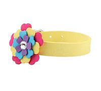 Generic Collier de Dressage pour Chien en Microfibre à Pétales Colorés pour Jouer et Faire de l'exercice, Collier Doux avec Anneau en D pour Chiot, fabriqué à Partir de Matériaux de qualité (S)