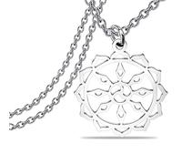 Generic Collier en acier inoxydable avec symbole bouddhiste en forme de roue du Dharma, 2.5 cm, pour Adultes intéressés par le Bouddhisme ou les bijoux spirituels, Unisex, Minimaliste