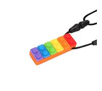 Generic Collier en Silicone de Taater, flexibilité du Col de Théâtre étanche pour l'autisme (Colle dentaire de l'orange arc-en-ciel)