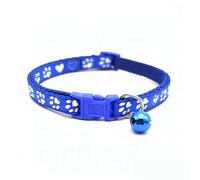 Generic Collier pour Animaux de Compagnie à Motif D'empreinte de Pas Mignon avec Boucle de sécurité Réglable en Cloche pour Chiens et Chats visibilité Nocturne PVC Léger + PP (Blue)