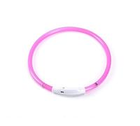 Generic Collier pour Chien LED Durable en Différentes Couleurs, Matériau PVC, Collier Flash Rechargeable par USB avec Conception Résistante aux Intempéries, Ajustement Universel pour Chiens (Pink)