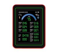 Generic Compteur de qualité de L'air 18 en 1 CO2 TVOC HCHO PM2.5 PM10 PM1.0 PM0.3 Détecteur d'humidité de Température, avec Stockage de Données et USB de Type C, pour Une Utilisat